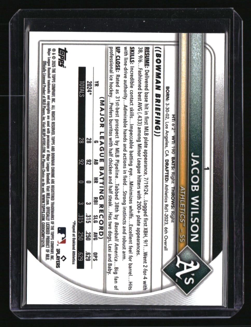 2025 Bowman Chrome Jacob Wilson Etched In Glass