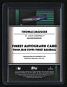 2026 Finest Thomas Saggese Finest Autographs Gold Geometric Refractors #/50
