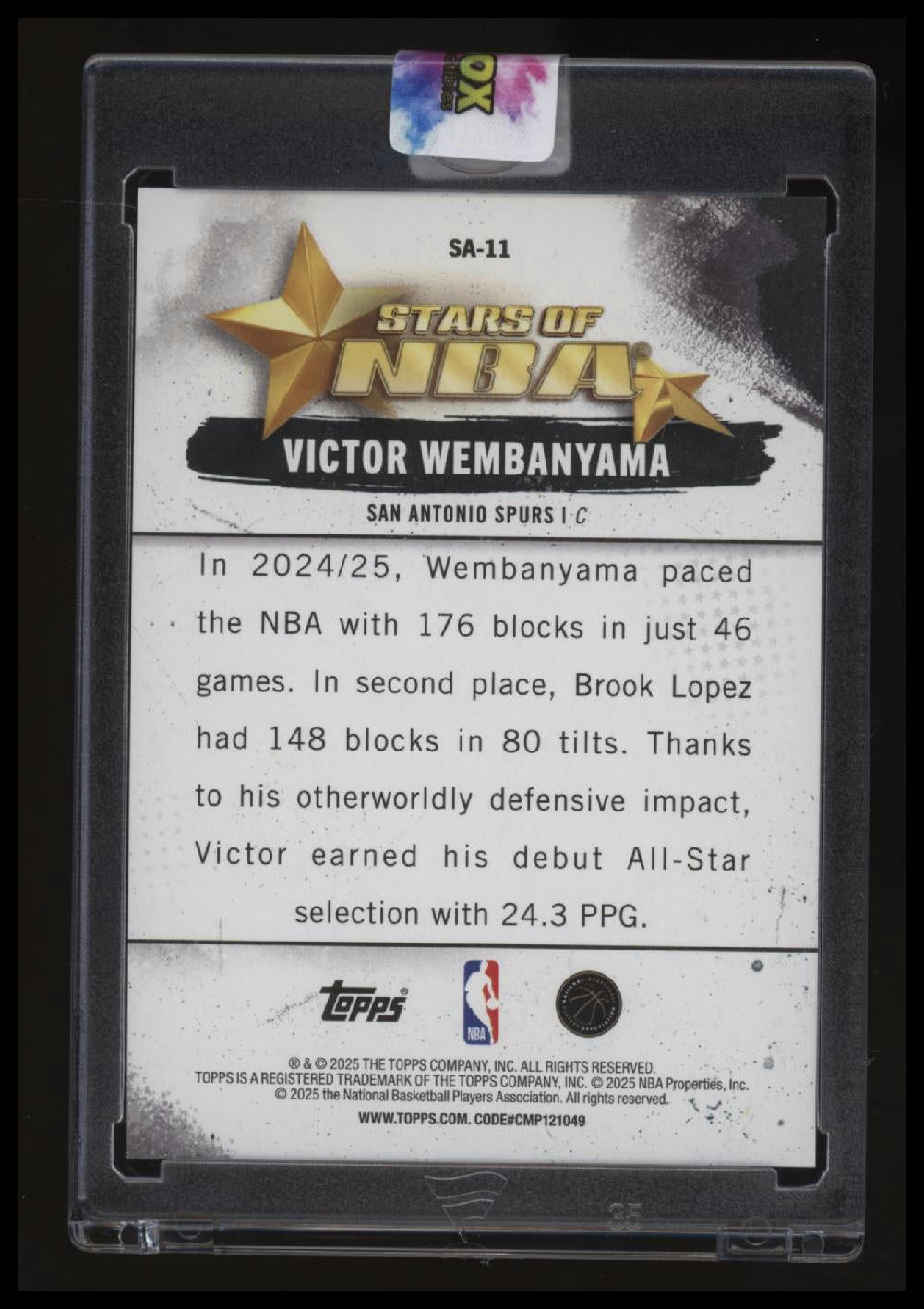 2025-26 Topps Victor Wembanyama Stars of the NBA Gold Rainbow #/50