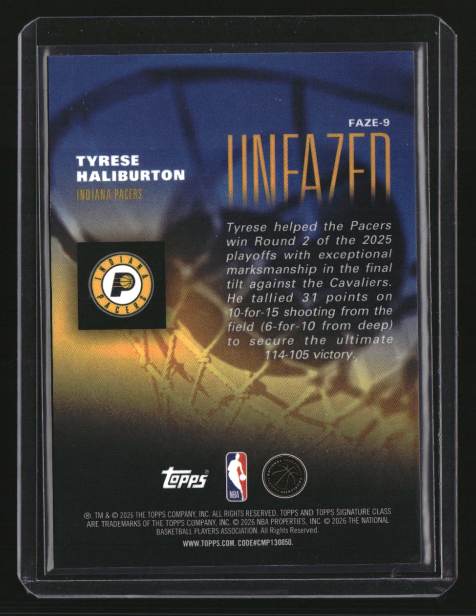 2025-26 Topps Signature Class Tyrese Haliburton Unfazed Orange Refractor #/50