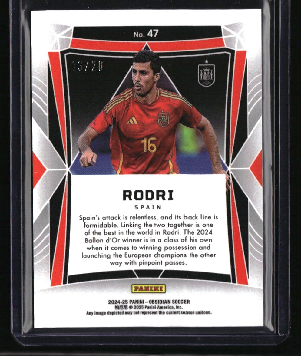 2024-25 Panini Obsidian Rodri Electric Etch Blue #/20