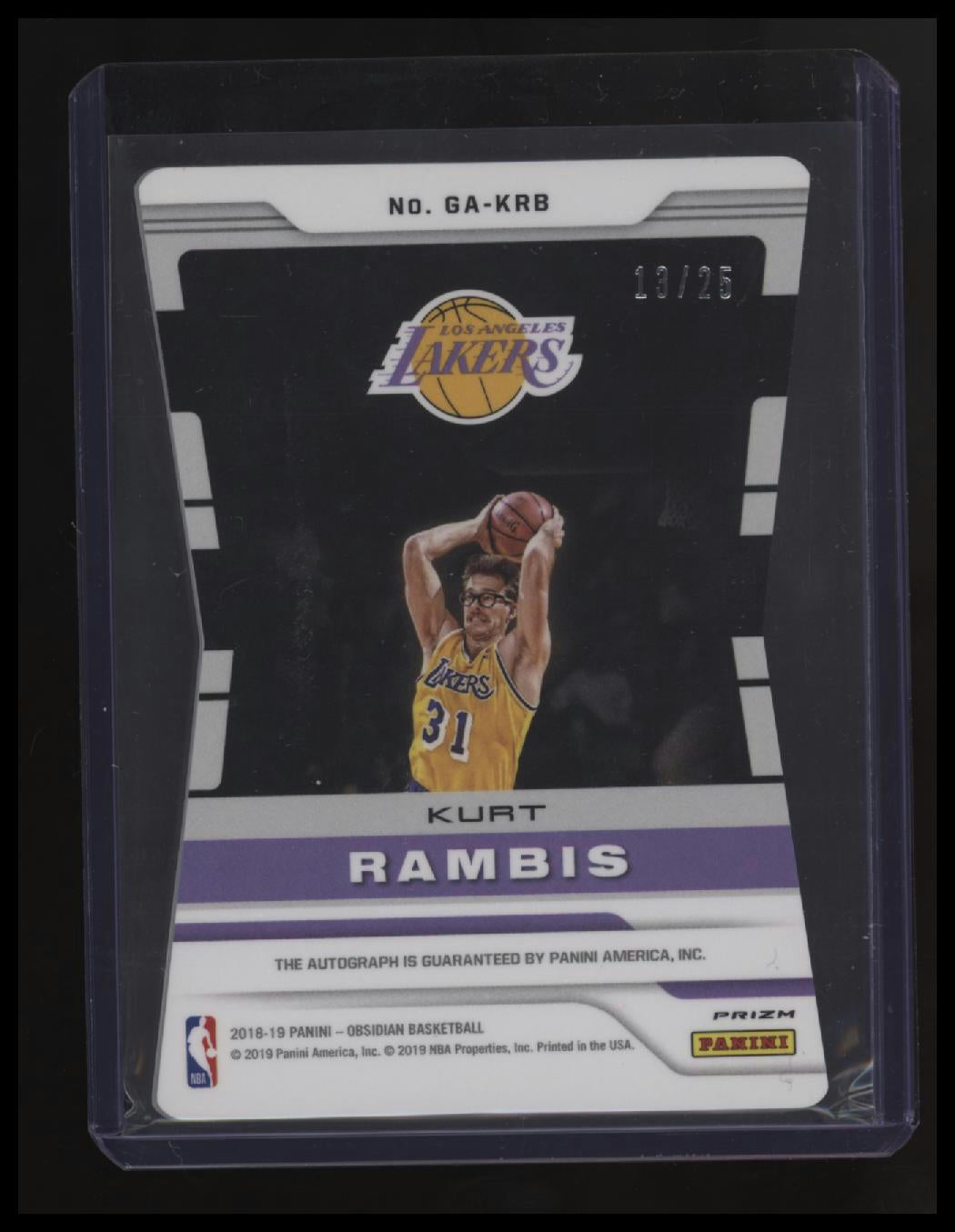 2018-19 Panini Obsidian Kurt Rambis Galaxy Autos Electric Etch Orange #/25