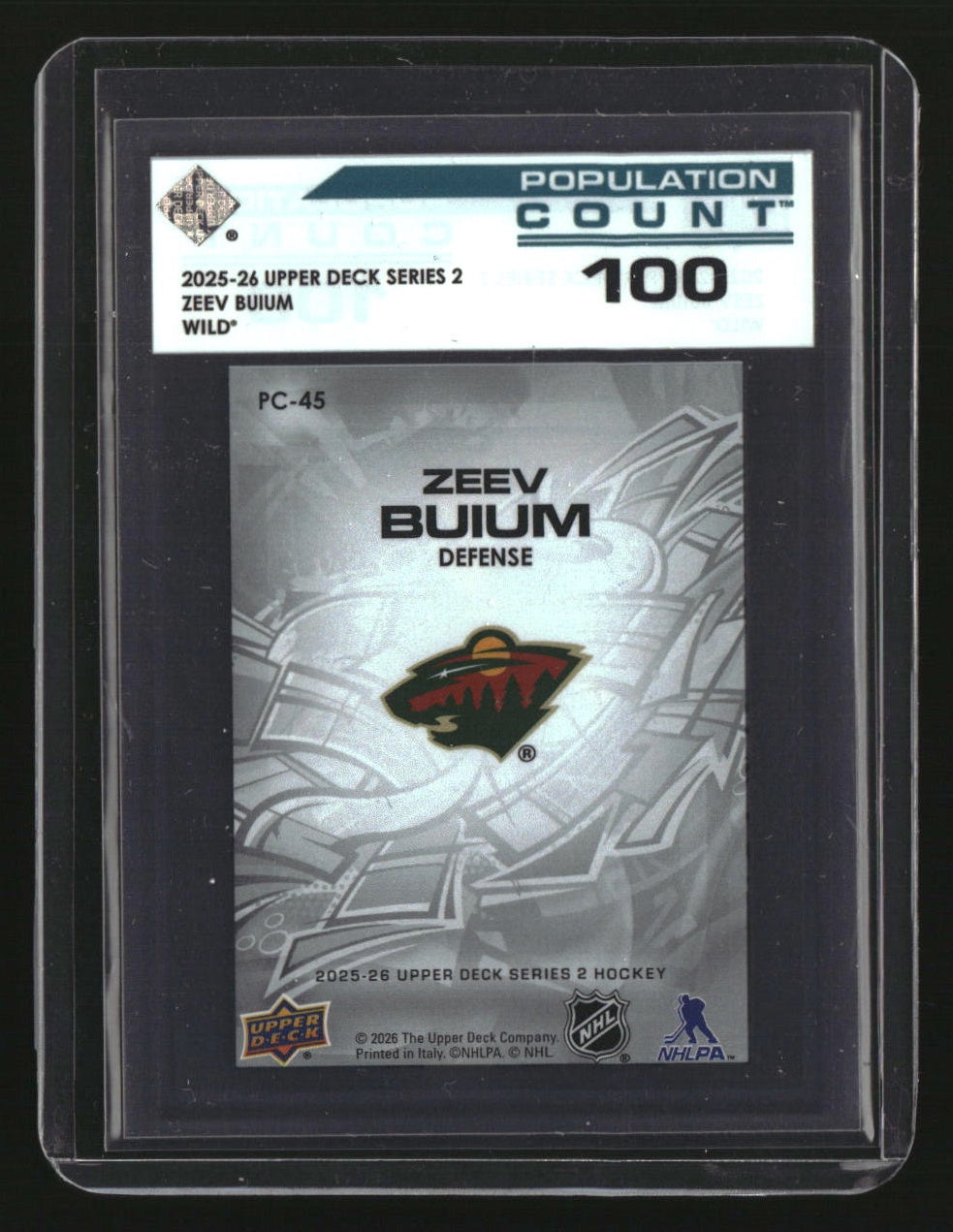 2025-26 Upper Deck Zeev Buium Population Count 100