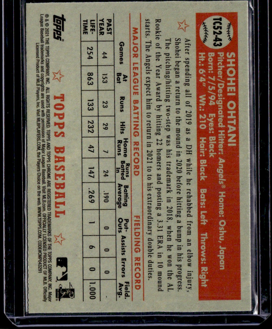 2021 Topps Shohei Ohtani 1952 Topps Redux Chrome