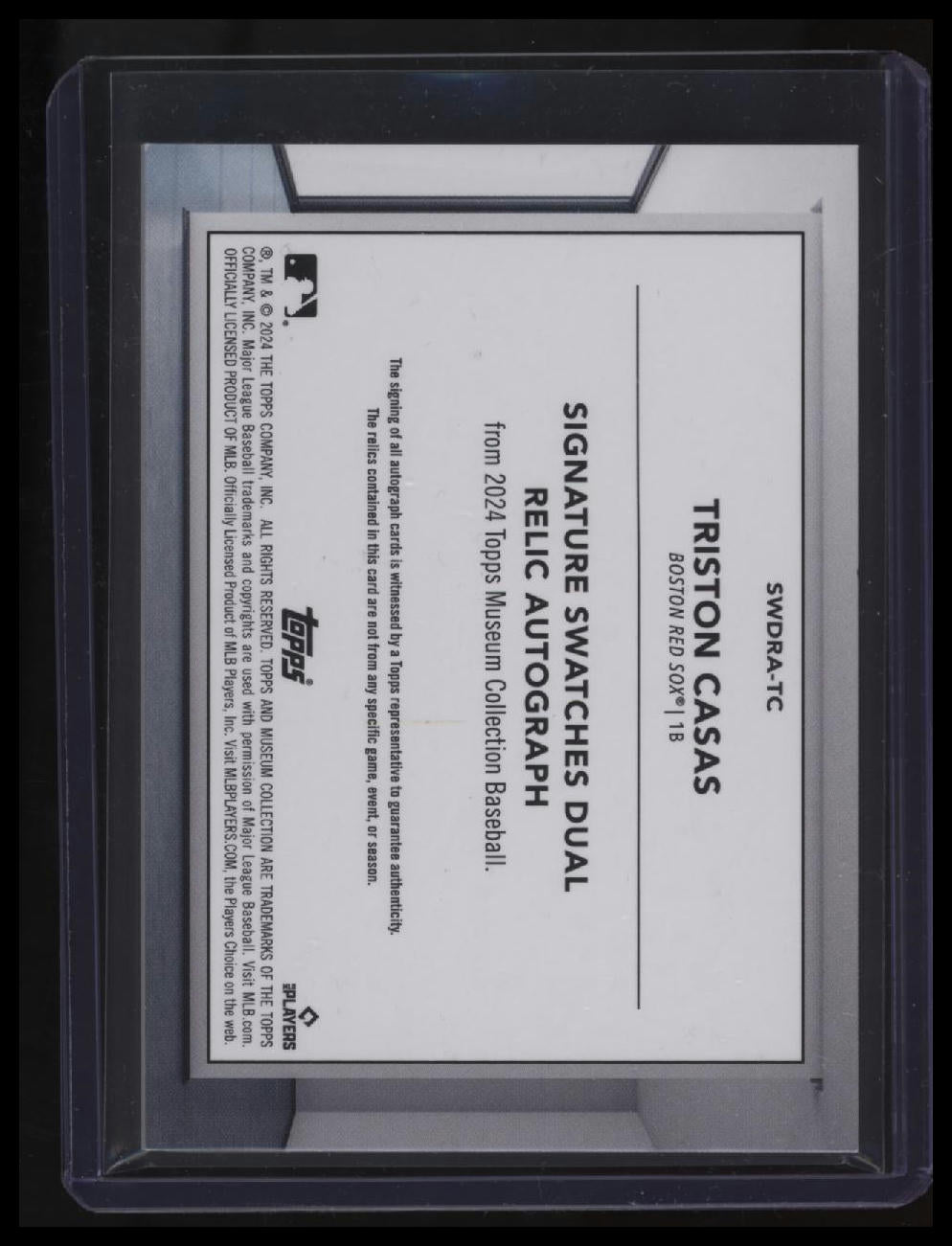 2024 Topps Museum Collection Triston Casas Dual Relic Autographs Gold #/25