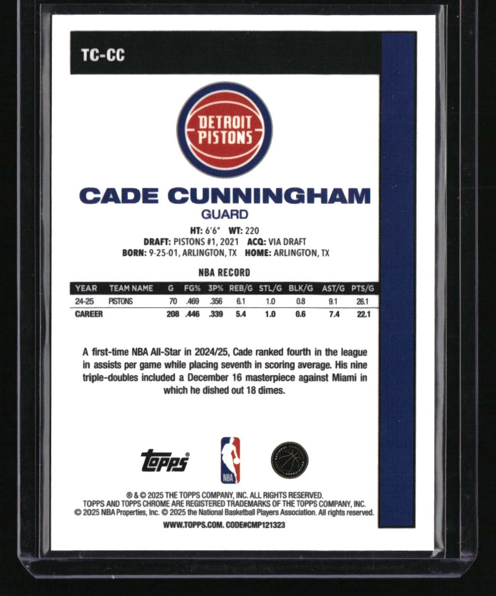 2025-26 Topps Cade Cunningham 1980-81 Topps Chrome Basketball Green Mojo #/99