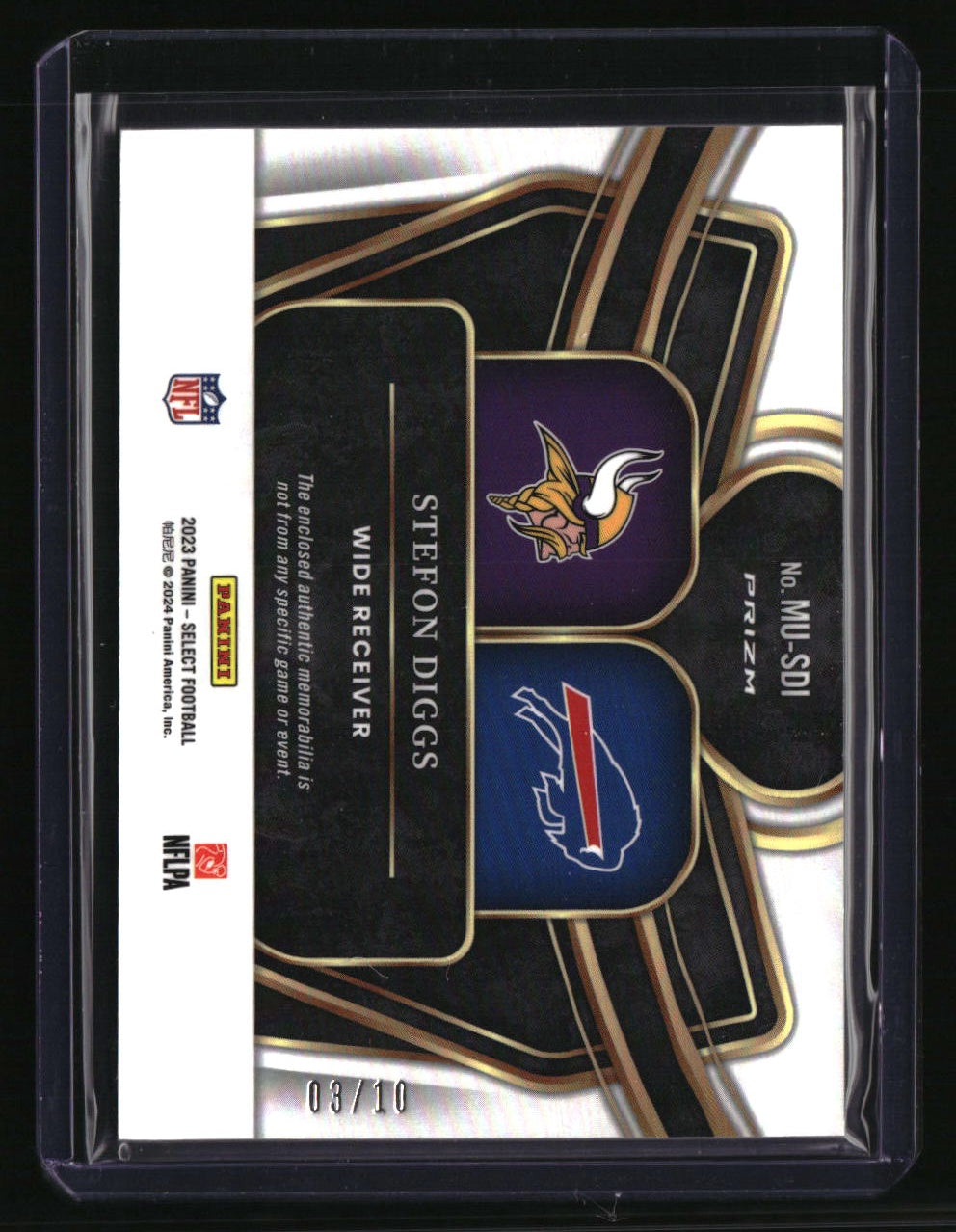 2023 Panini Select Stefon Diggs Multiverse Gold Prizm #/10