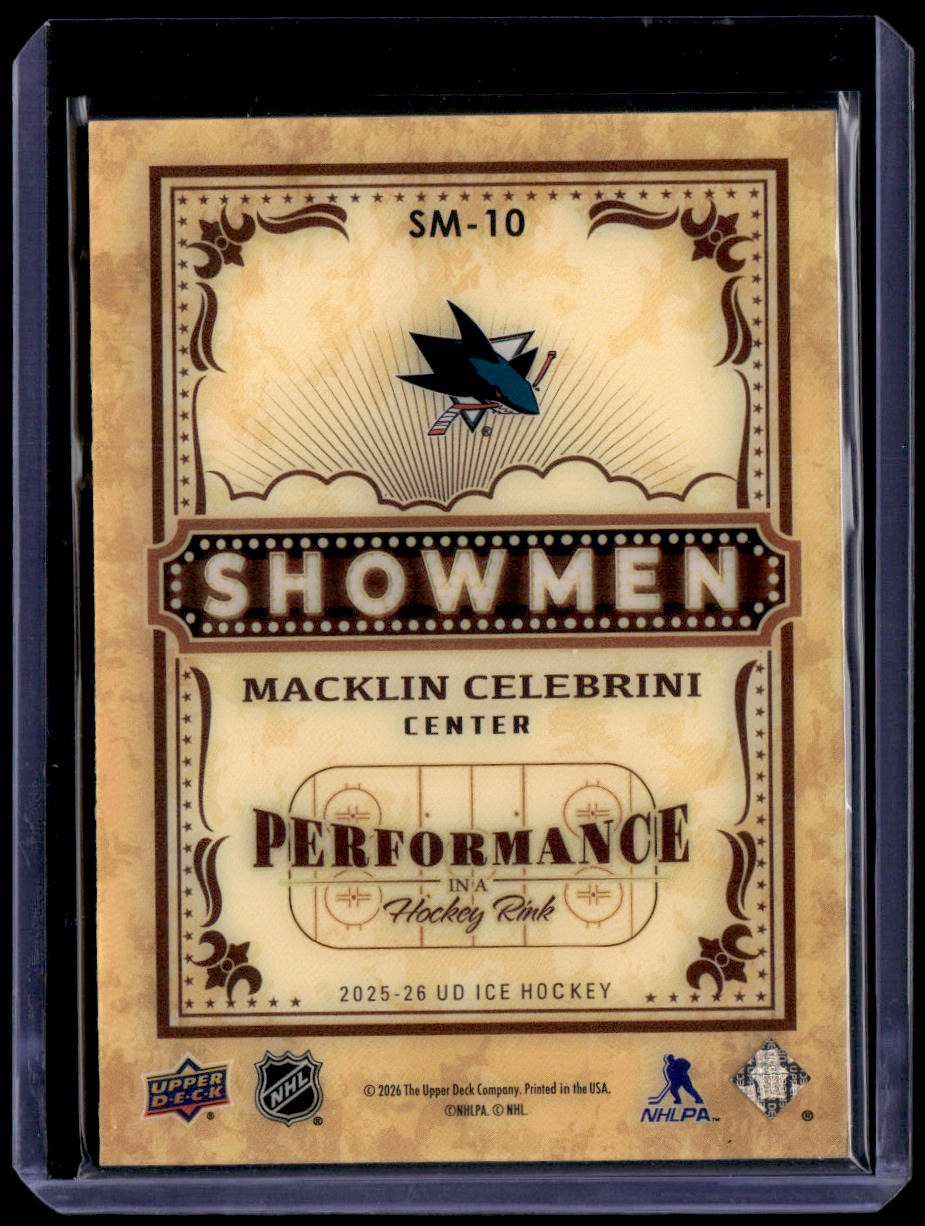 2025-26 Upper Deck Ice Macklin Celebrini Showmen