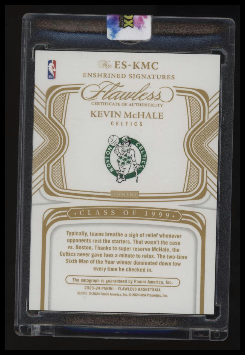 2023-24 Panini Flawless Kevin McHale Enshrined Signatures #/25