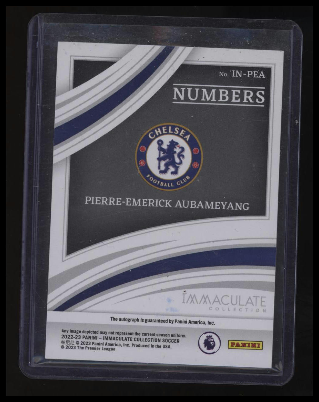2022-23 Panini Immaculate Collection Pierre-Emerick Aubameyang Numbers Sig. #/15
