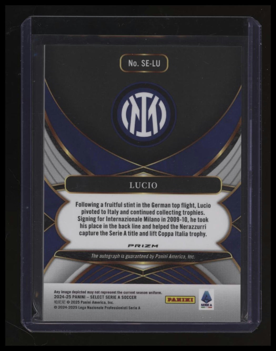2024-25 Panini Select Serie A Lucio Select Signatures