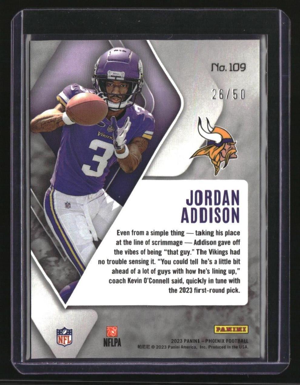 2023 Panini Phoenix Jordan Addison Fire and Ice Seismic #/50