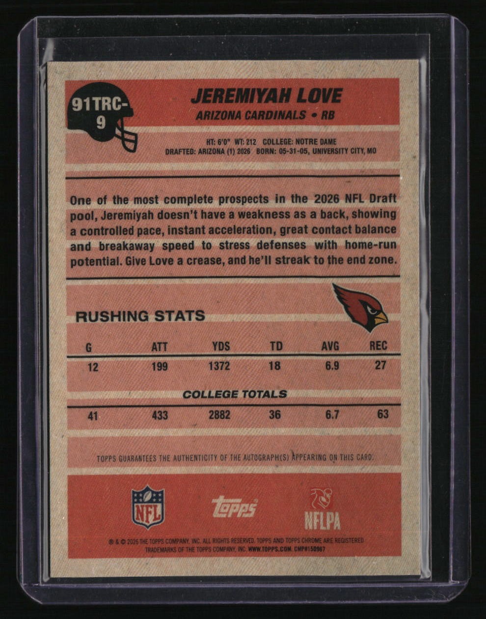 2026 Topps Flagship Jeremiyah Love 35th Anniversary Rookies Chrome Autographs