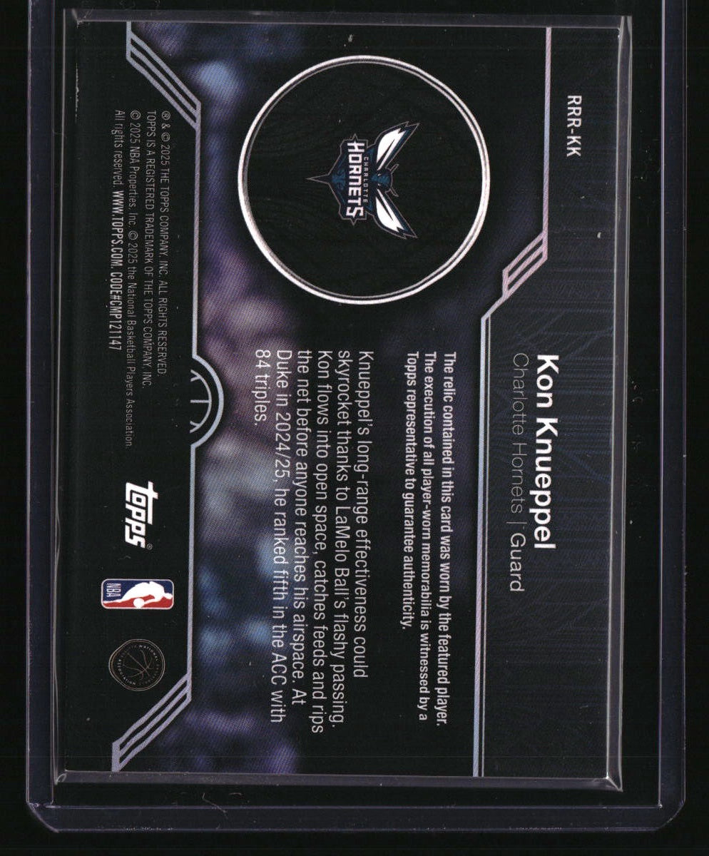 2025-26 Topps Kon Knueppel Rookie Roundball Remnants Green Rainbow #/99