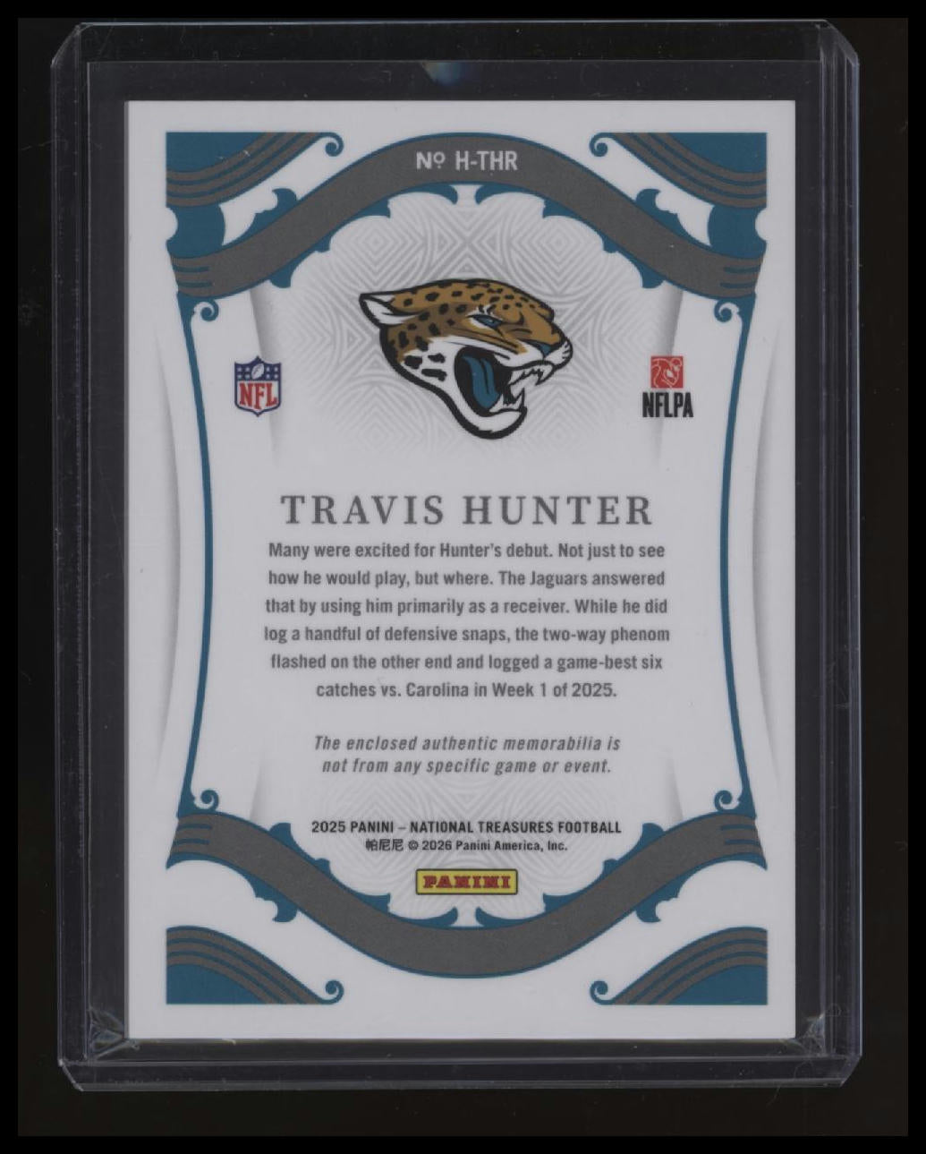 2025 Panini National Treasures Travis Hunter Heirlooms #/49