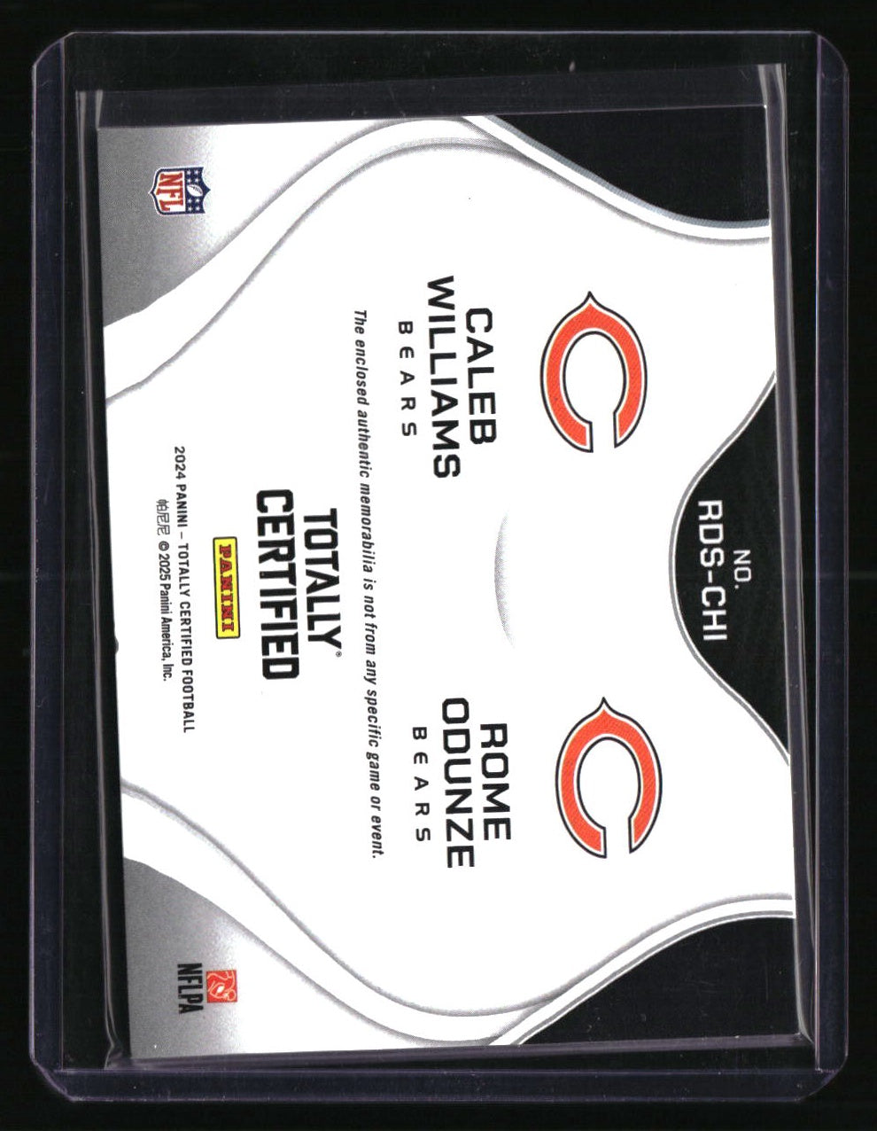 2024 Panini Totally Certified Caleb Williams/Rome Odunze Rookie Dual Swatches