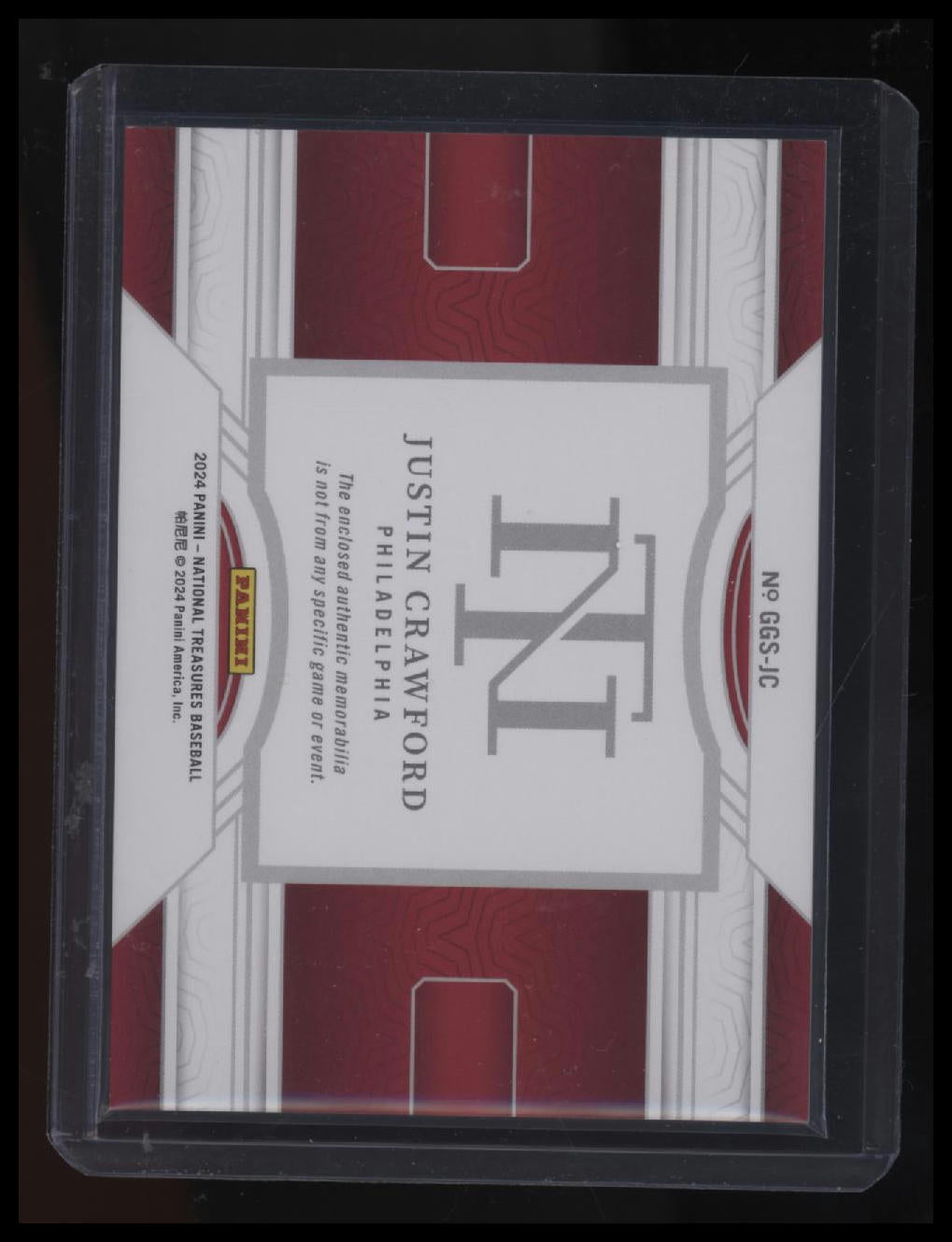 2024 Panini National Treasures Justin Crawford Game Gear Swatches #/99