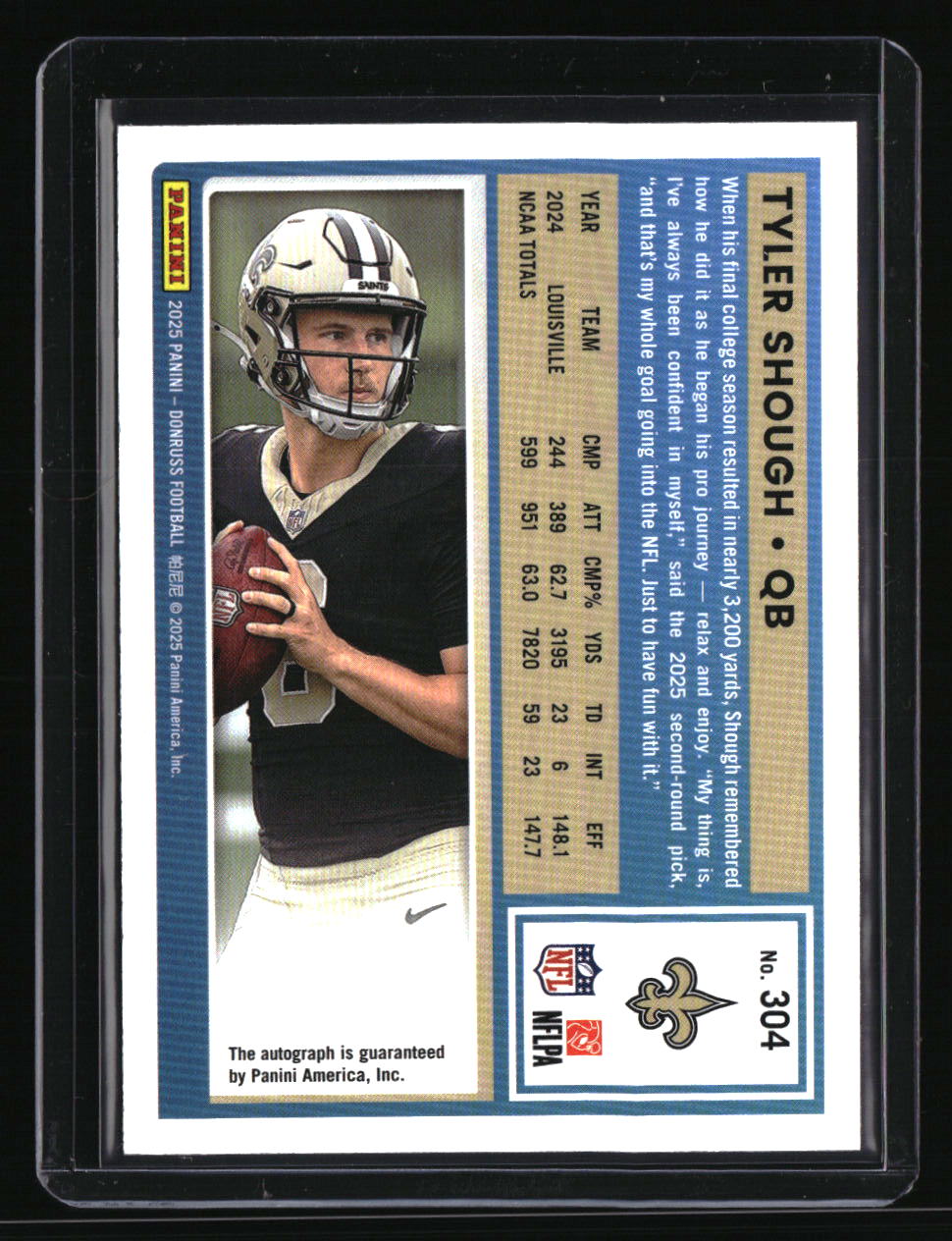2025 Donruss Tyler Shough Rated Rookies Autographs Green