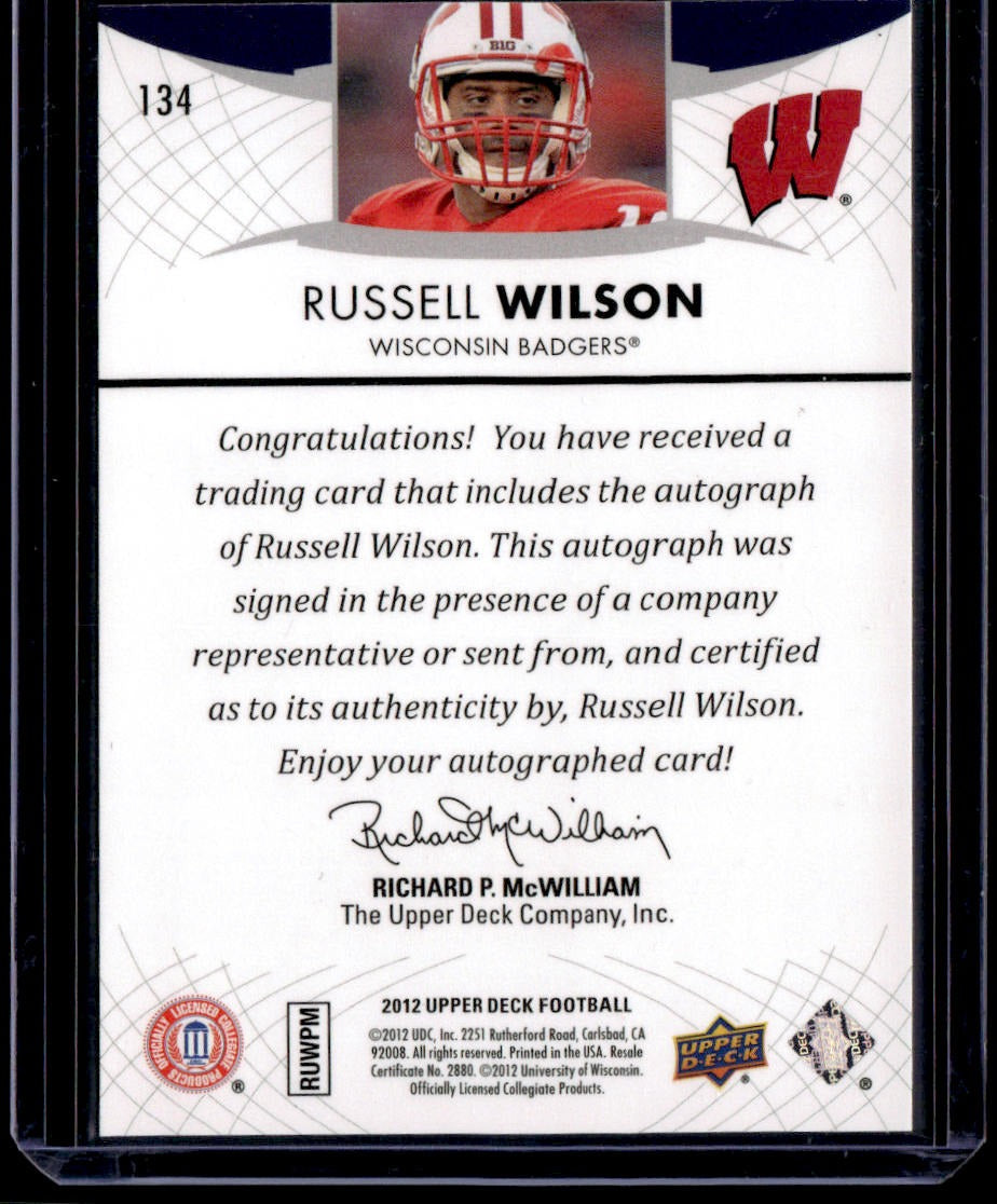 2012 Upper Deck Russell Wilson Rookie Autographs
