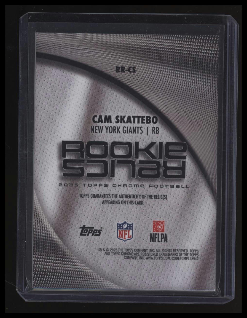 2025 Topps Chrome Cam Skattebo Rookie Relics