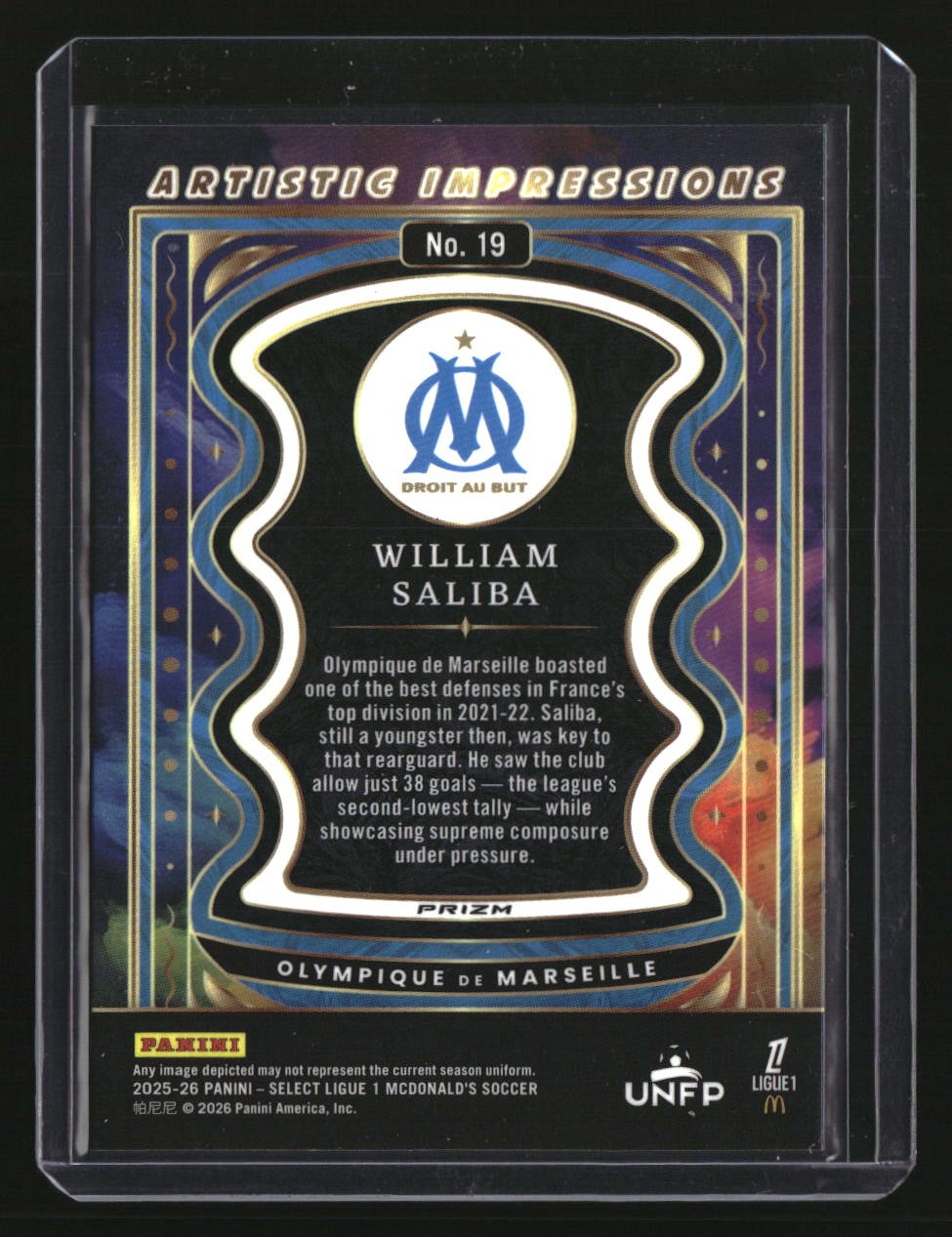 2025-26 Panini Select Ligue 1 William Saliba Artistic Impressions