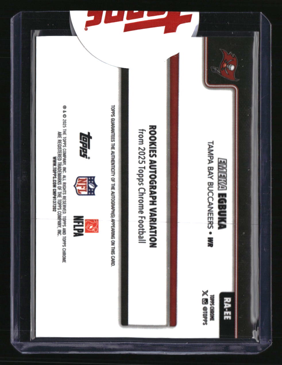2025 Topps Chrome Emeka Egbuka Chrome Rookie Auto Teal Lava #/299