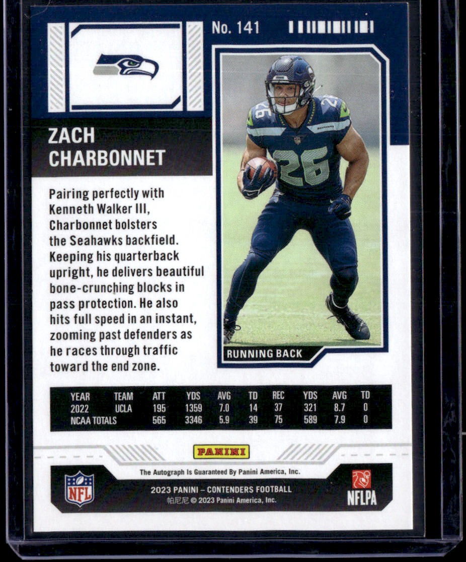 2024 Panini Contenders Zach Charbonnet 2023 Panini Contenders Update I