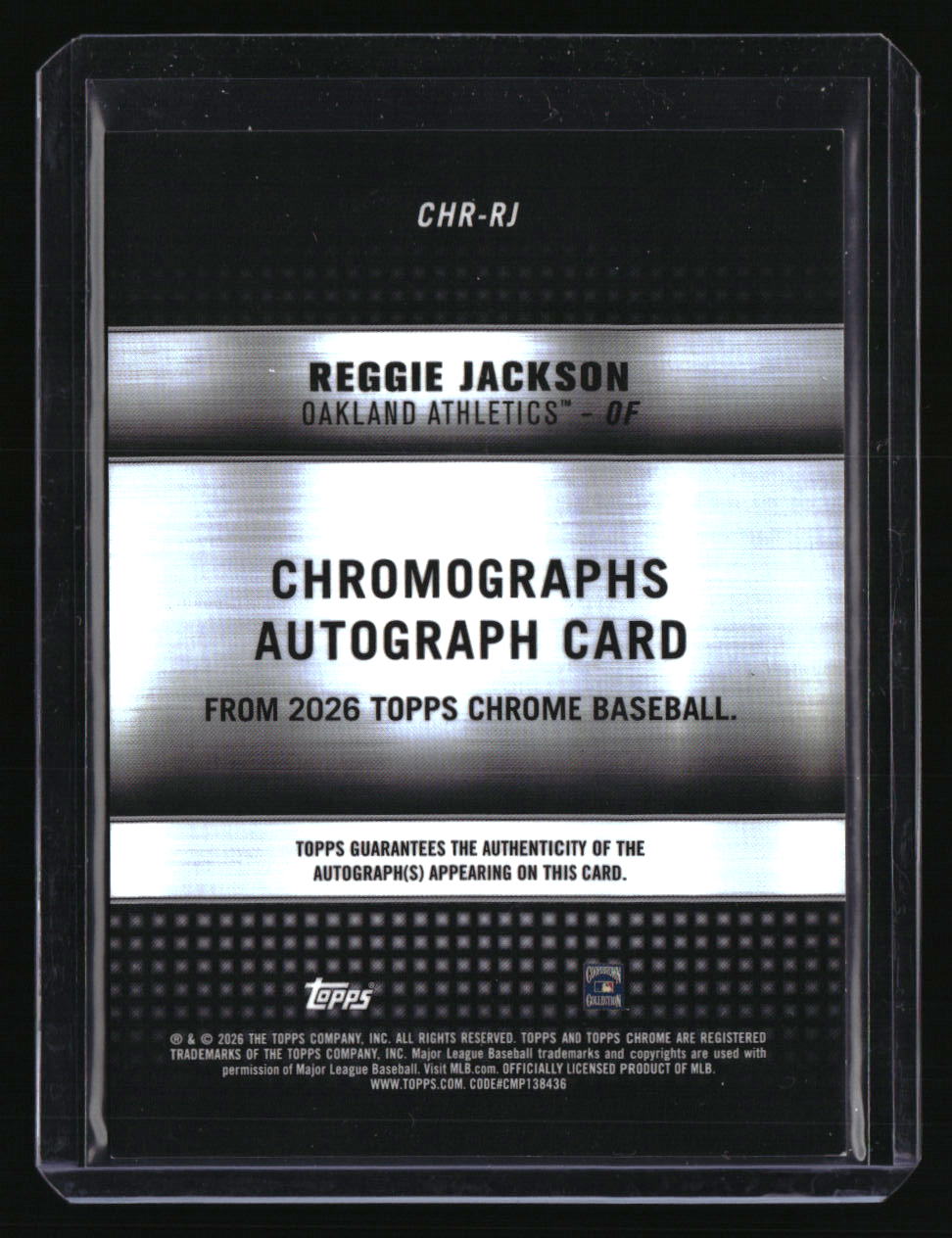 2026 Topps Chrome Reggie Jackson Chromographs Gold Refractor #/50