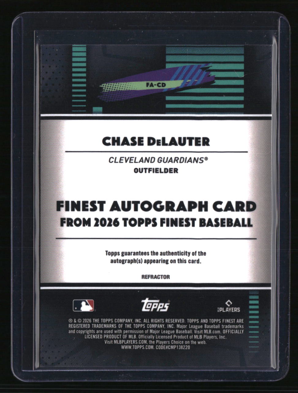 2026 Finest Chase DeLauter Finest Autographs Refractors