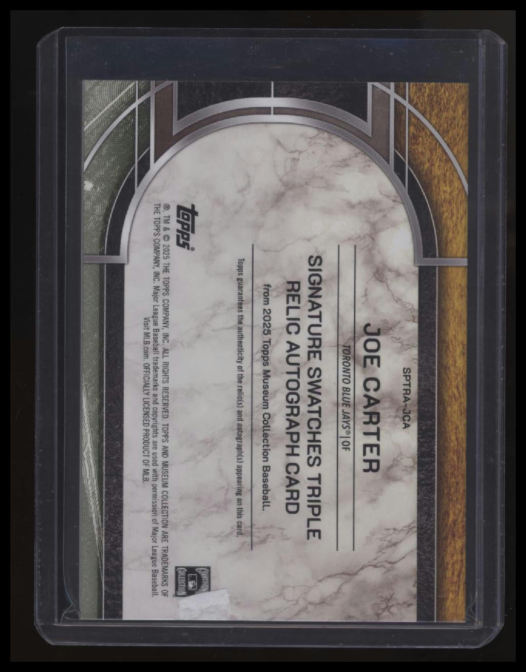 2025 Topps Museum Collection Joe Carter Signature Swatches Triple Auto #/75