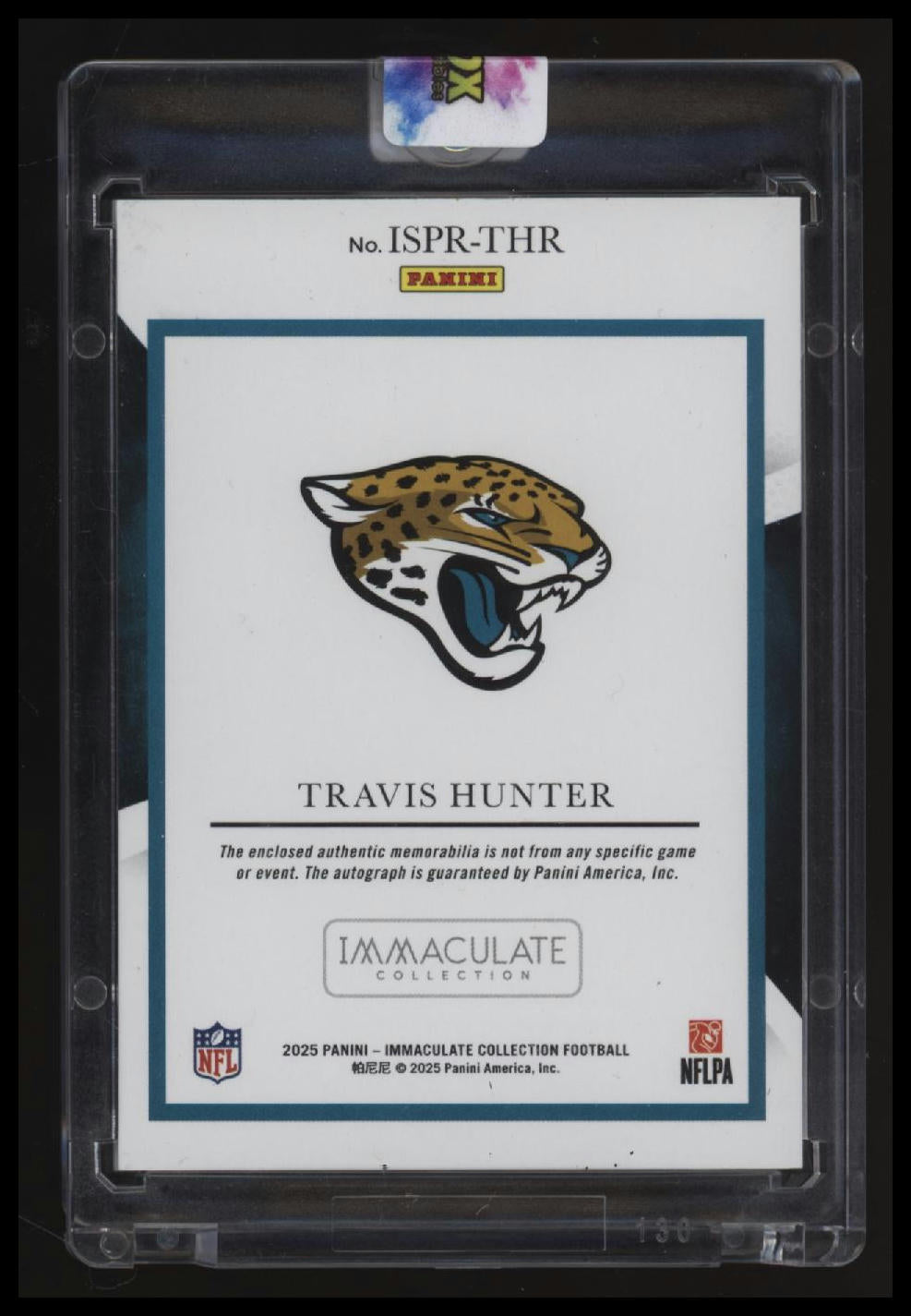2025 Panini Immaculate Signature Patches Rookie Emerald Travis Hunter #/25