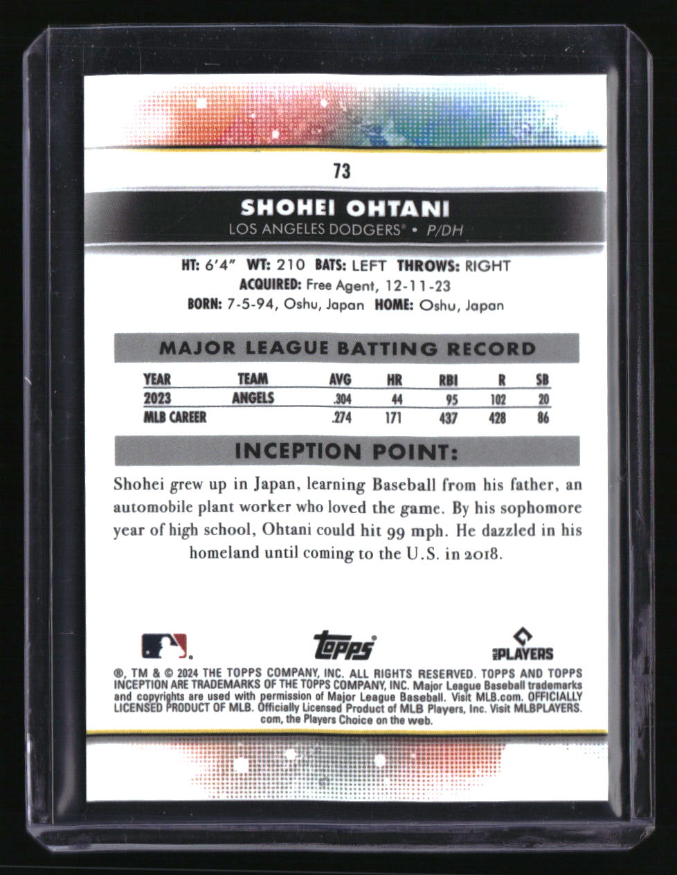2024 Topps Inception Shohei Ohtani