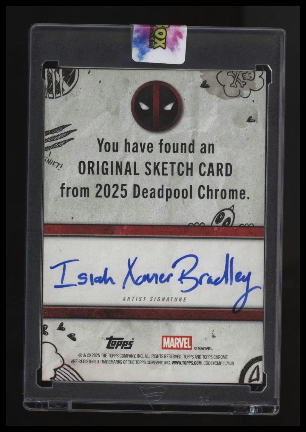 2025 Topps Chrome Marvel Deadpool Deadpool Sketch Isiah Xavier Bradley 1/1