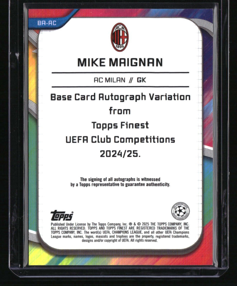 2024-25 Finest UEFA Club Competitions Mike Maignan Base Autographs