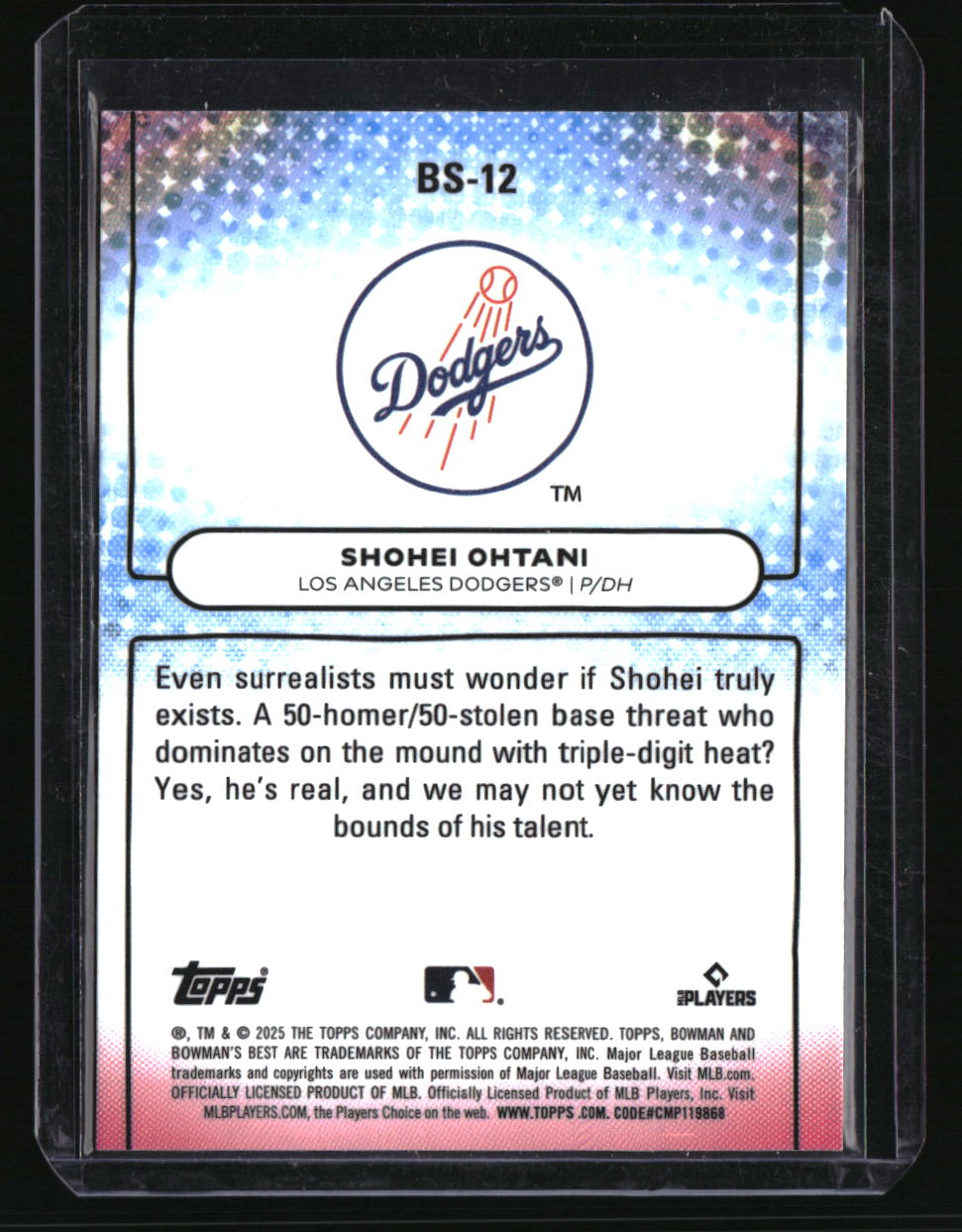2025 Bowman's Best Shohei Ohtani Bowman Showpieces
