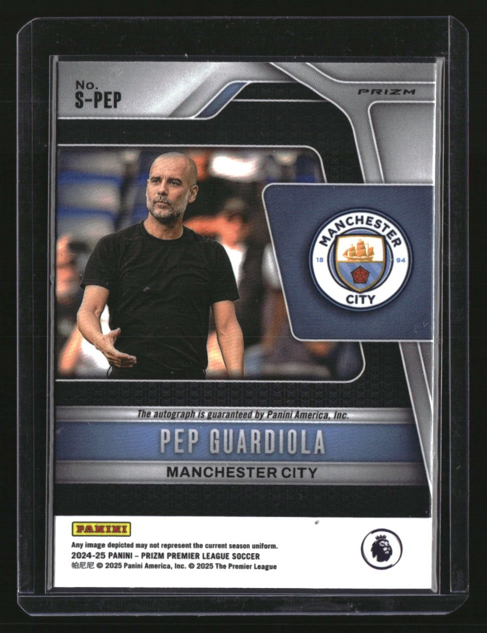 2024-25 Panini Prizm Premier League Pep Guardiola Signatures Choice