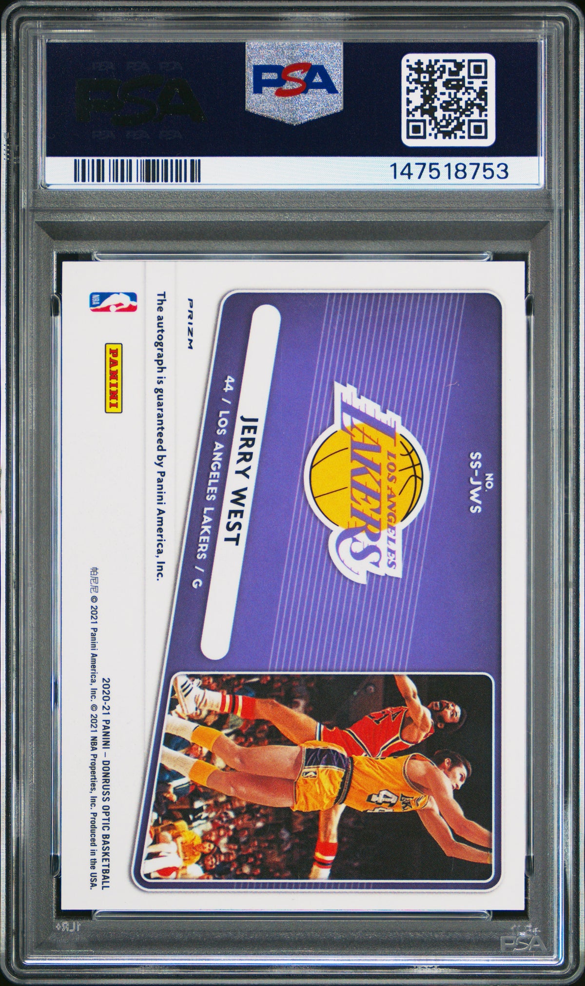 2020 Panini Donruss Optic Signature Series Jerry West Choice PSA 10