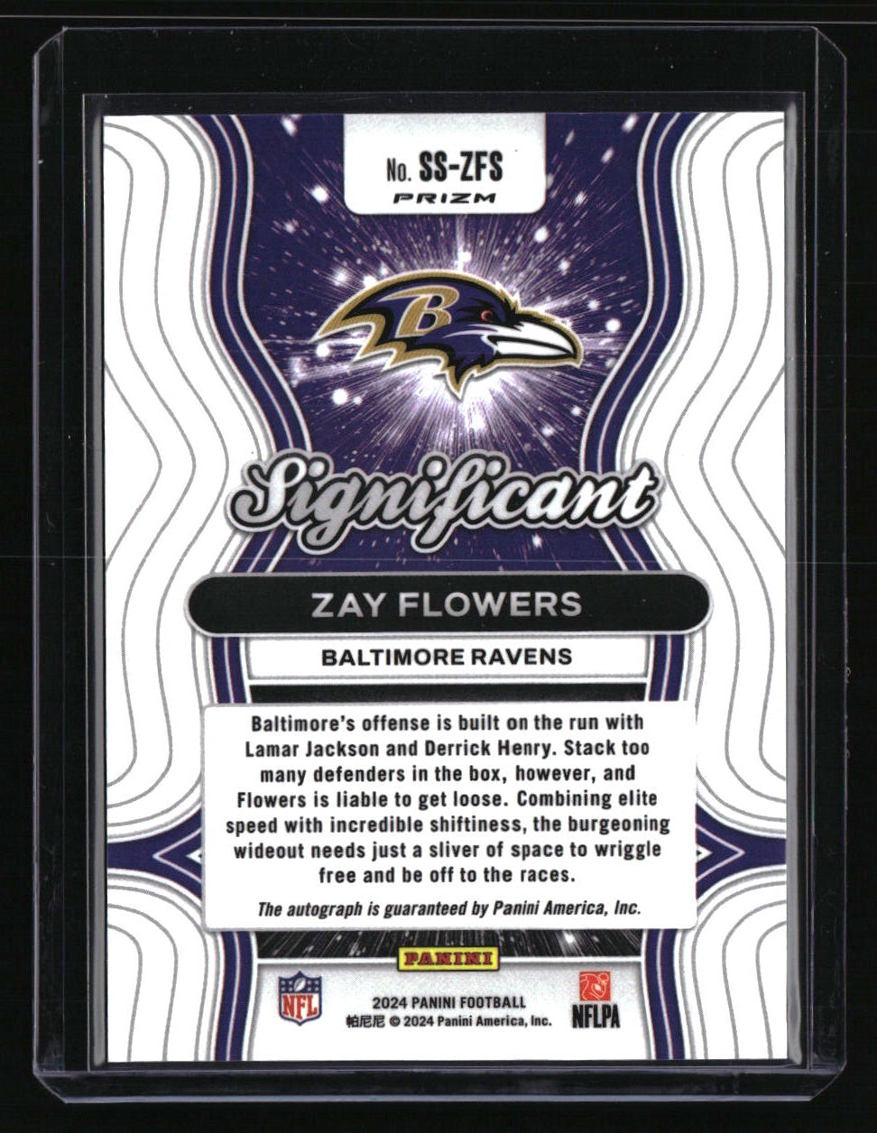 2024 Panini Prizm Zay Flowers Significant Signatures
