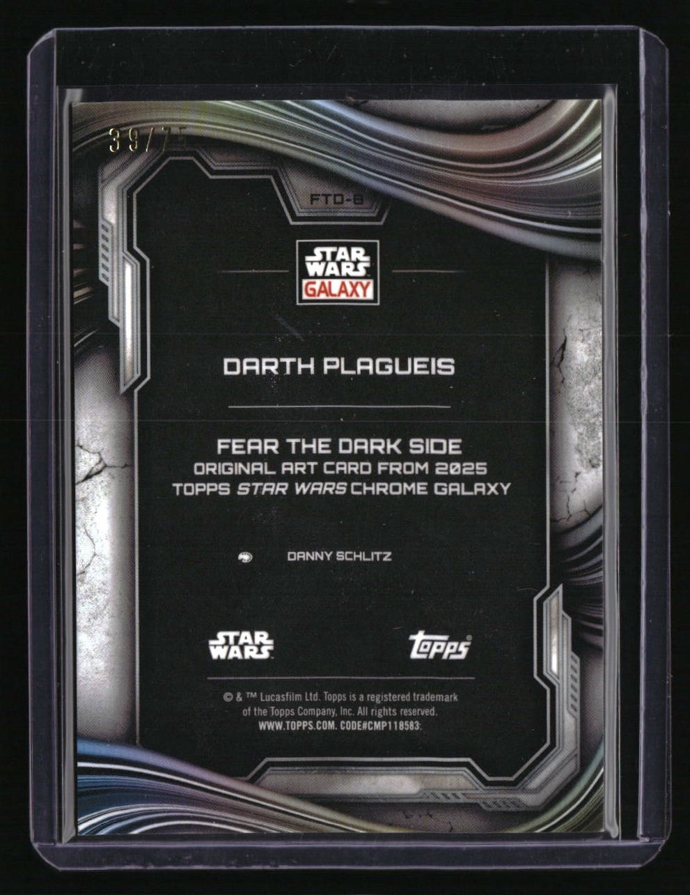 2025 Topps Chrome Star Wars Galaxy Darth Plagueis Fear of the Darkside #/75