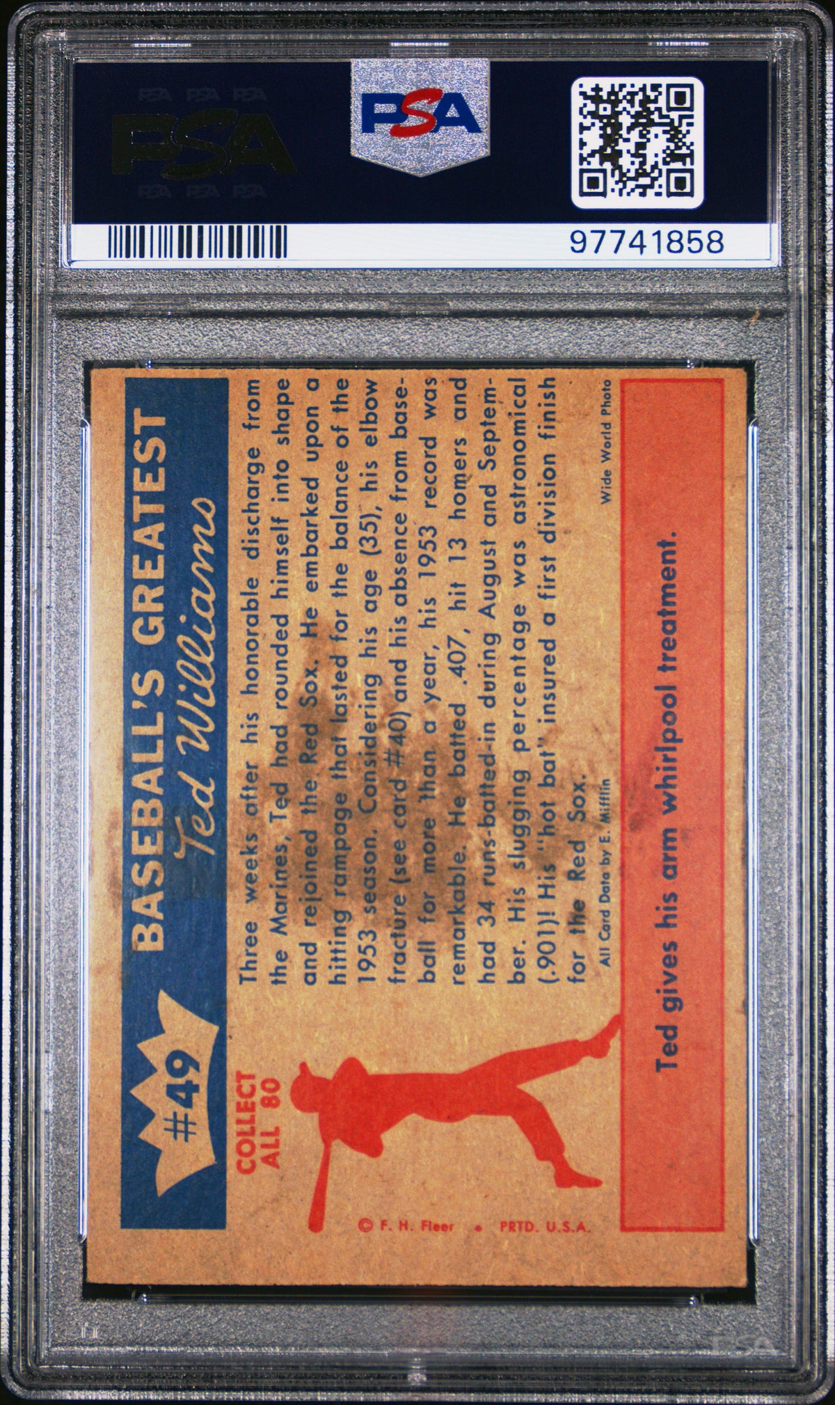 1959 Fleer Ted Williams 1953-Smash Return PSA 5 97741858