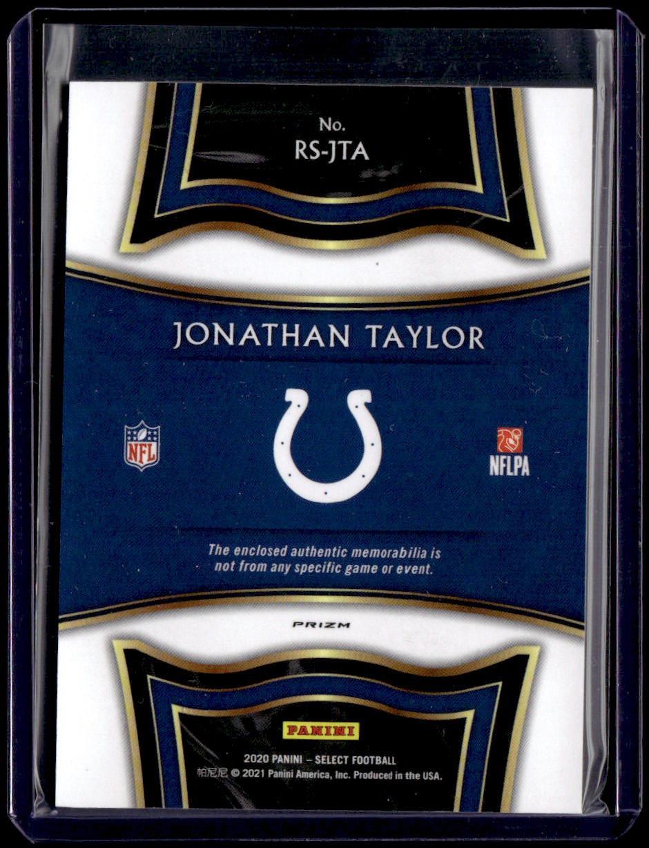 2020 Panini Select Jonathan Taylor Rookie Swatches Red Prizm