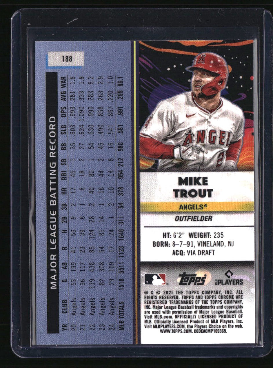 2025 Topps Chrome Cosmic Mike Trout White Hole Refractor