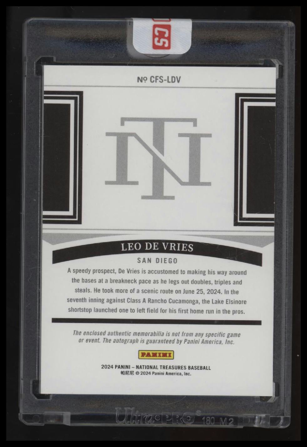 2024 Panini National Treasures Leo De Vries Clutch Factor Signatures #/49