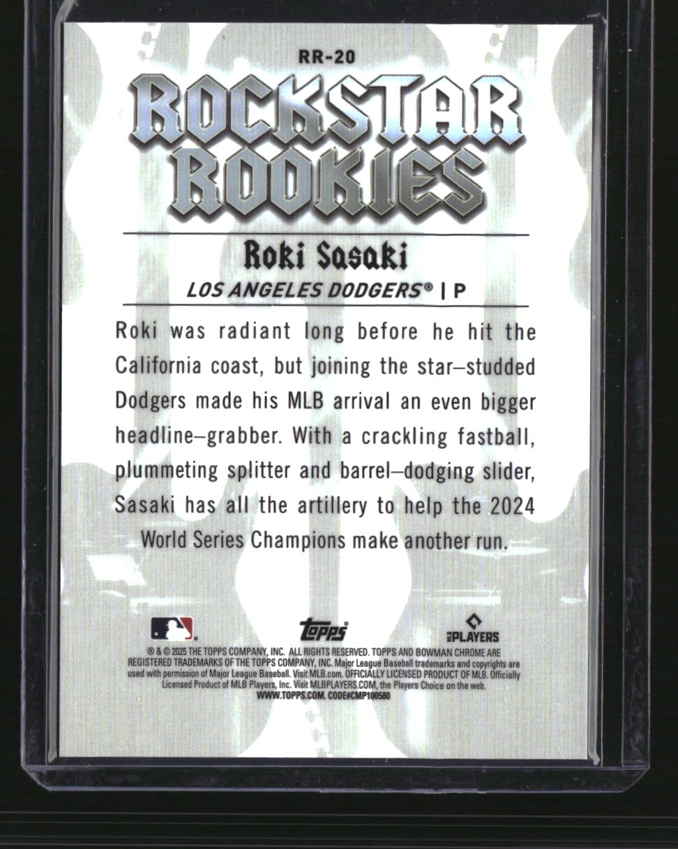 2025 Bowman Roki Sasaki Rockstar Rookies Mini Diamond Refractor #/150