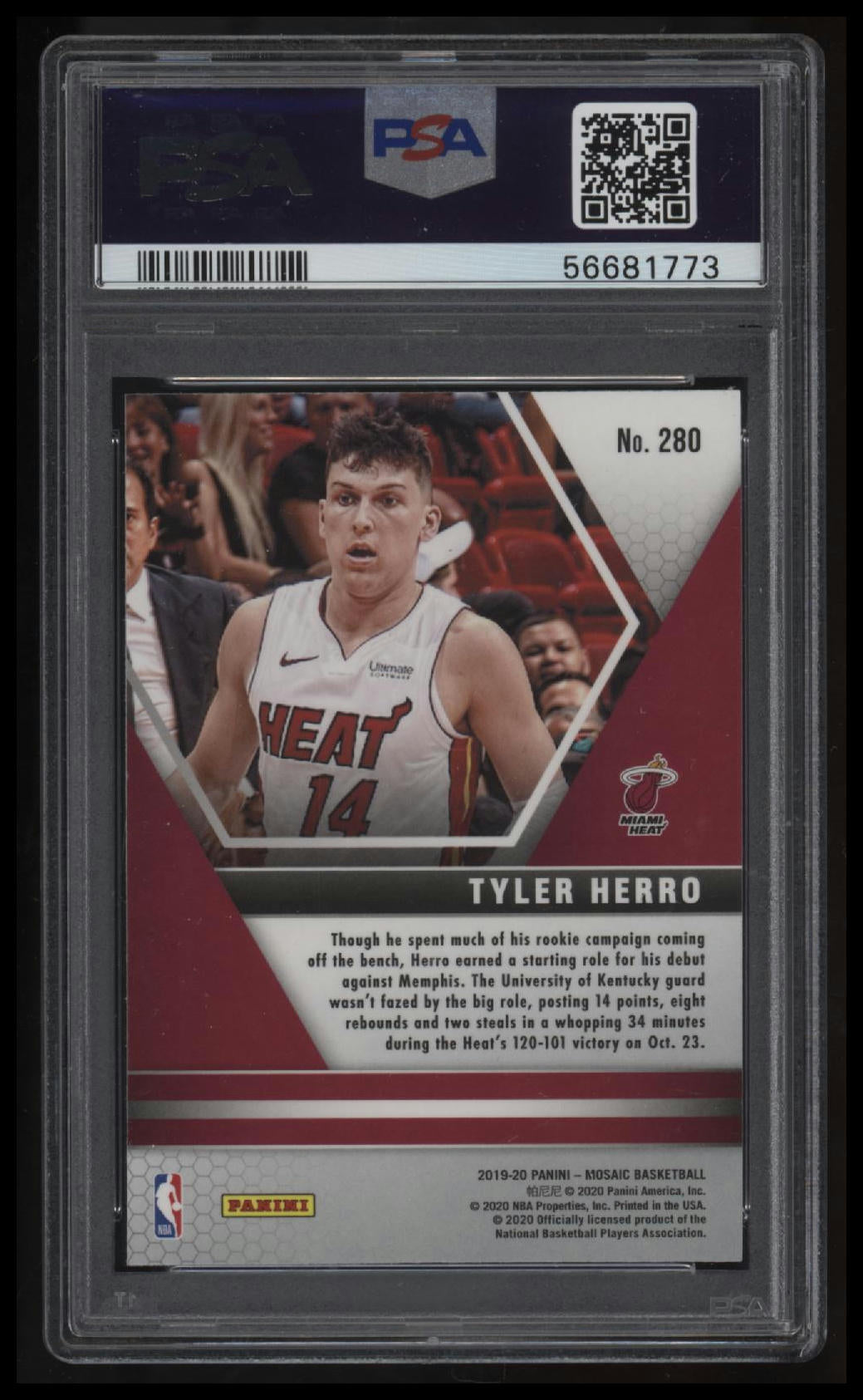 2019 Panini Mosaic Tyler Herro PSA 10