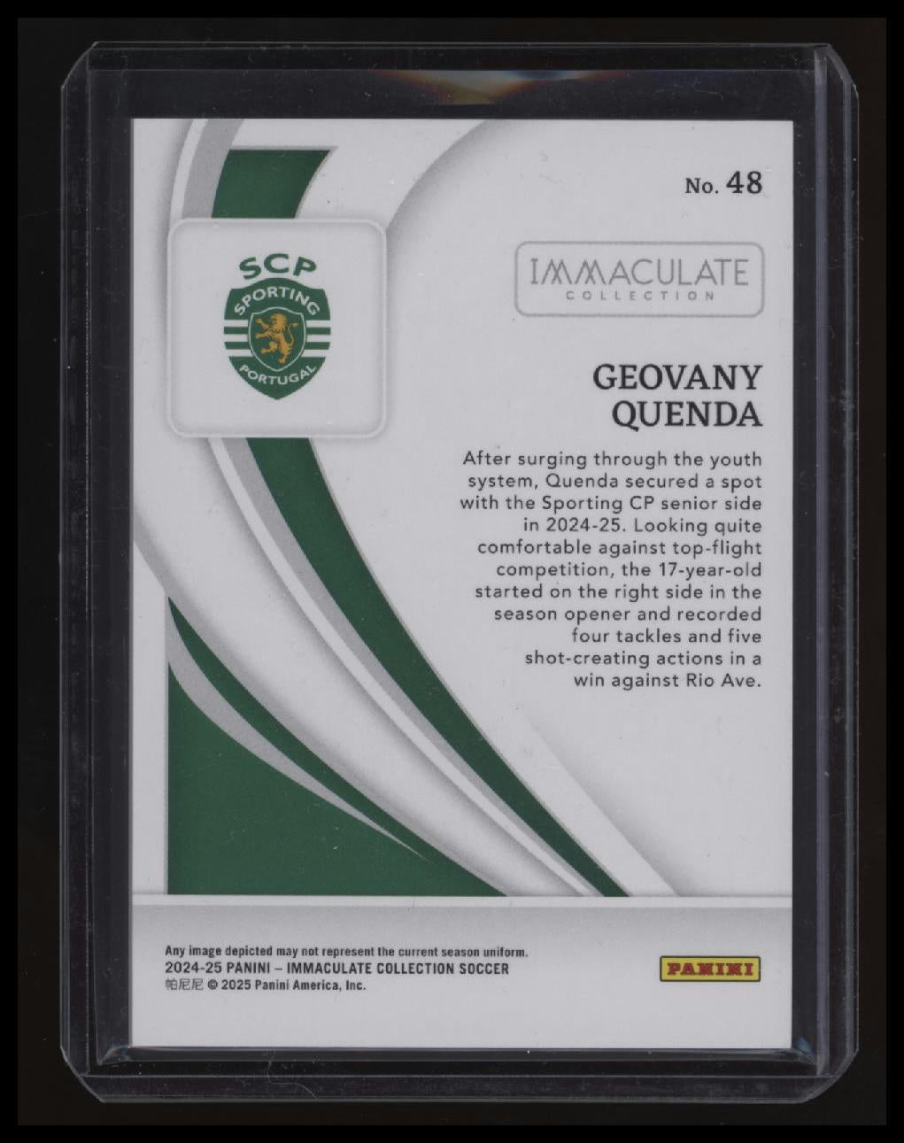 2024-25 Panini Immaculate Collection Geovany Quenda #/70 First On Print #1/70