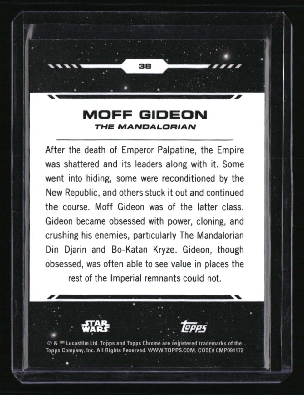Star Wars Topps Chrome Moff Gideon Orange #/25