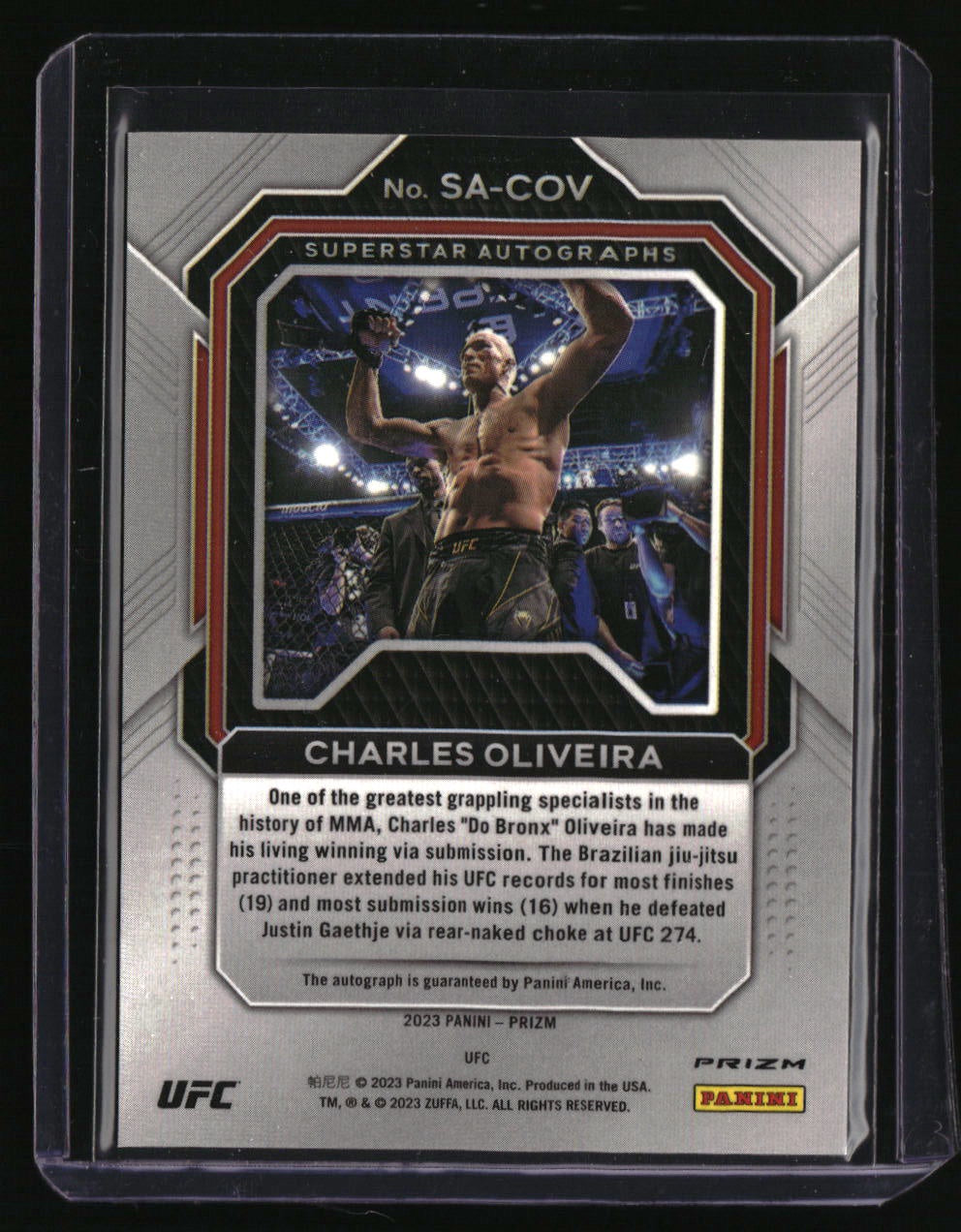 2023 Panini Prizm UFC Charles Oliveira Superstar Autographs Silver Prizms