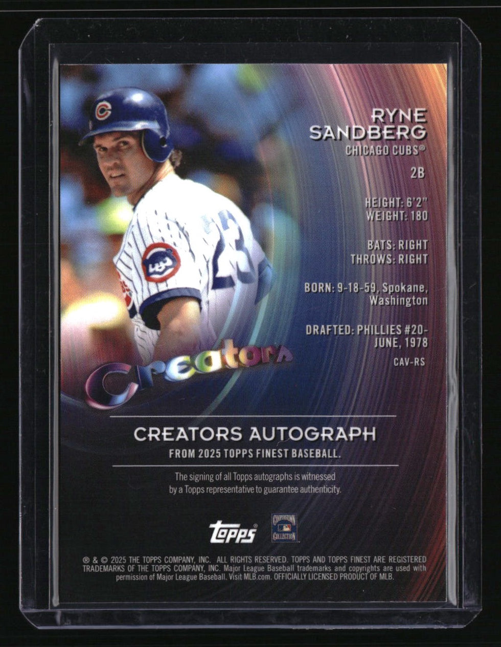 2025 Finest Ryne Sandberg Creators Autographs