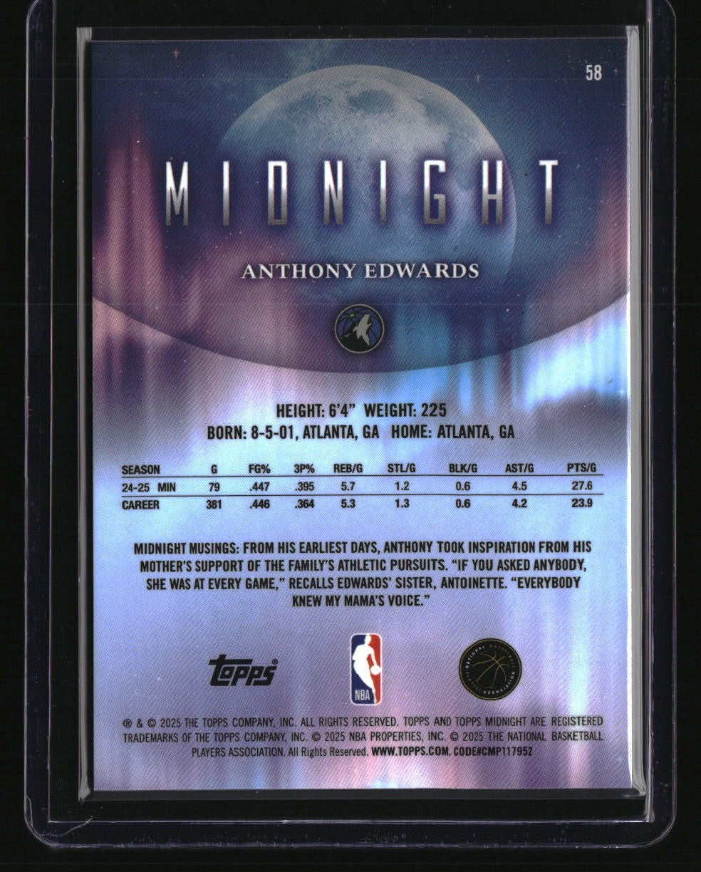 2025-26 Topps Midnight Anthony Edwards Moon Beam